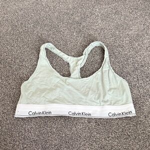 Calvin Klein Bralette Women’s Large Light Green Logo Band Racerback